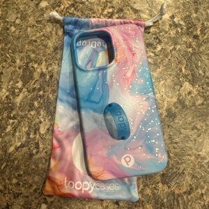 Loopy Case - Multicolor Swirl with Blue Loop